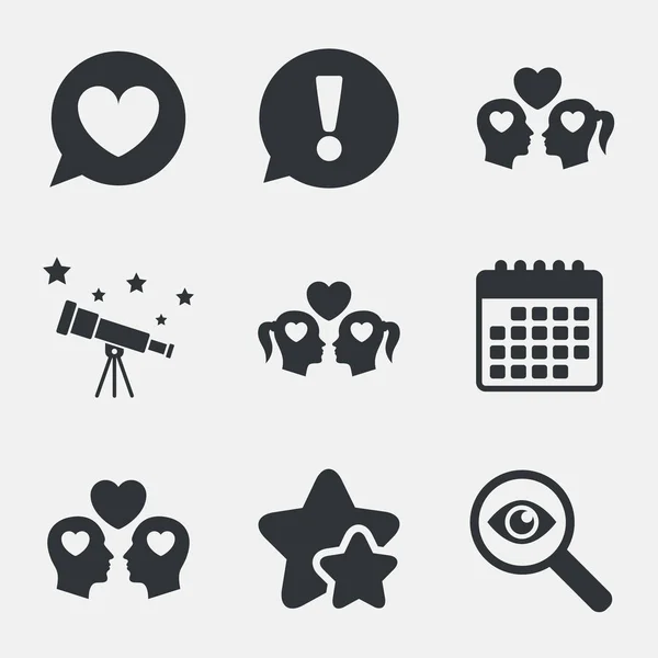 Paar liefde pictogram. — Stockvector