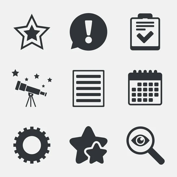 Star favoris et la liste des menus icônes — Image vectorielle