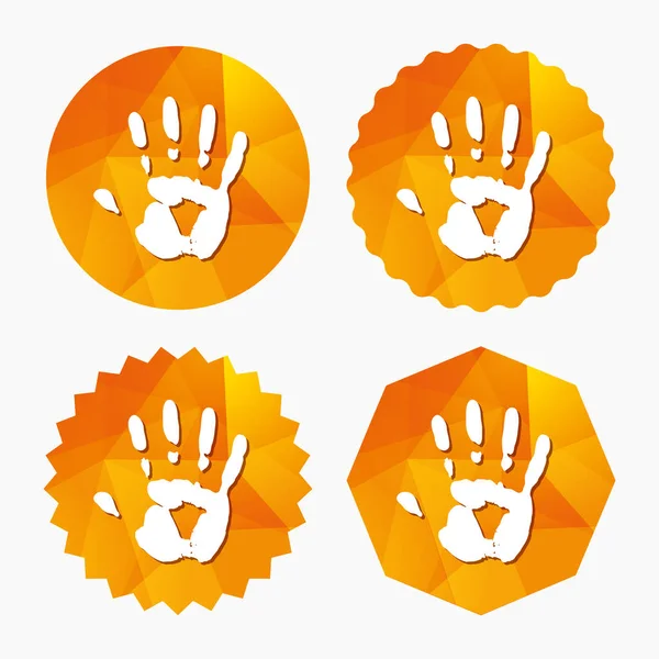 Hand print sign icon. — Stock Vector