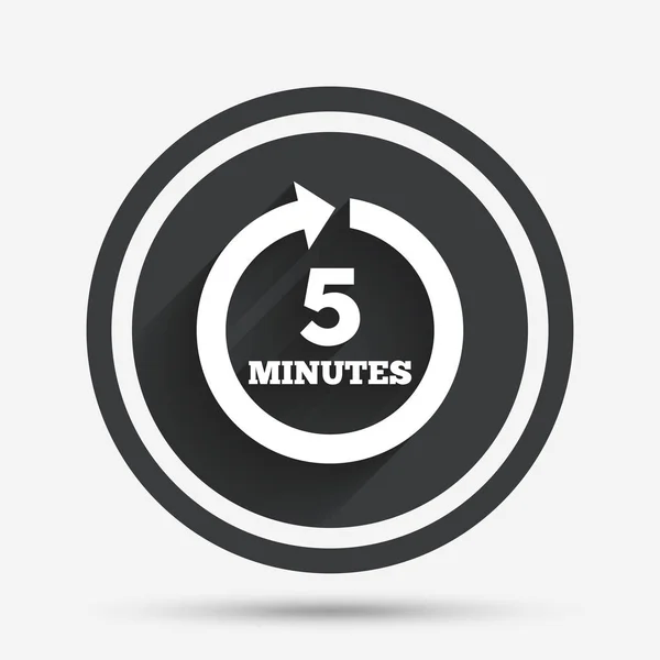 Toutes les 5 minutes signe icône . — Image vectorielle