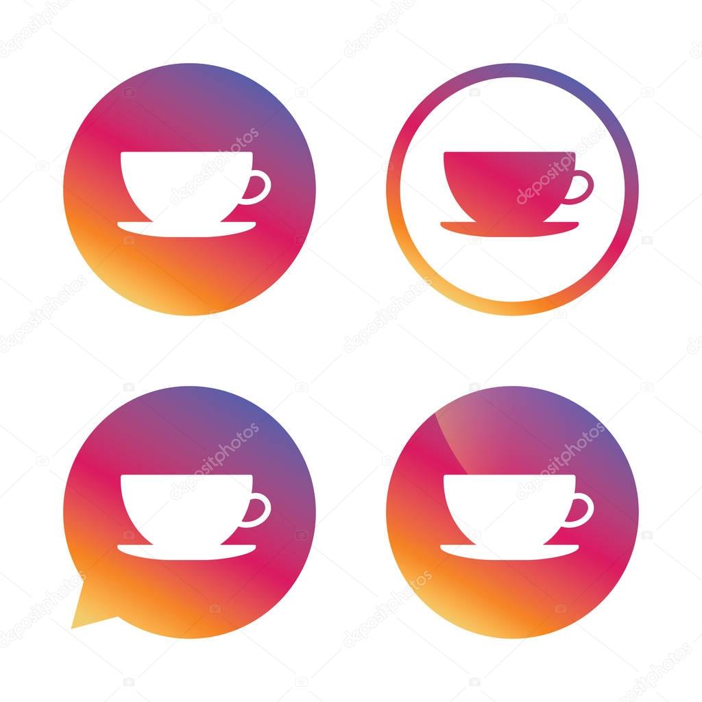 Coffee cup sign icon