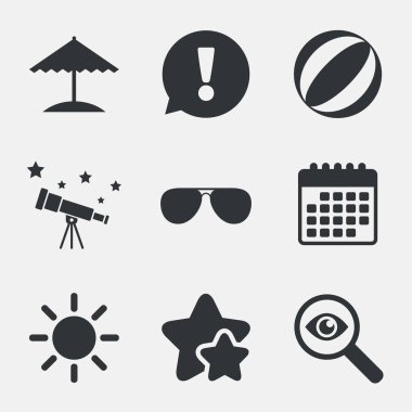 Beach Tatil simgeler.