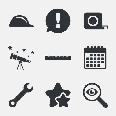 İnşaat kask ve İngiliz anahtarı anahtar