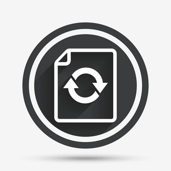 Fichier document actualiser icône — Image vectorielle