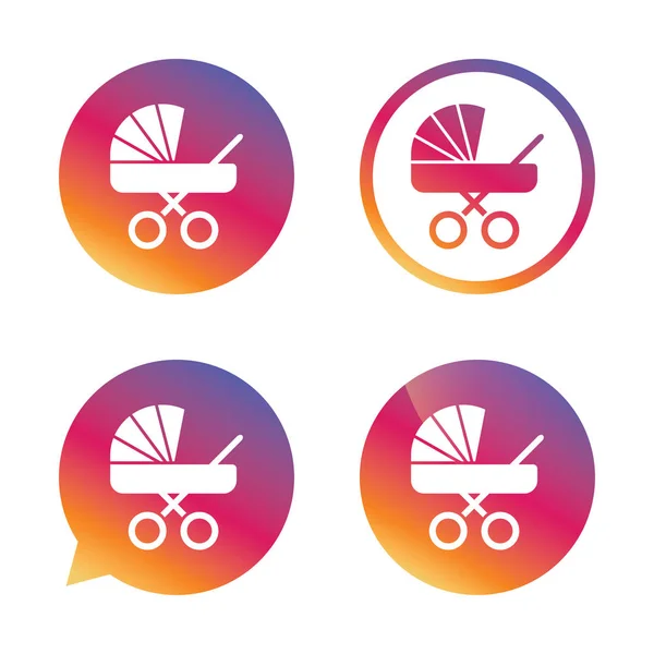 Baby pram stroller sign icon. — Stock Vector