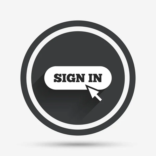 Sign in with cursor pointer icon. — Stock Vector