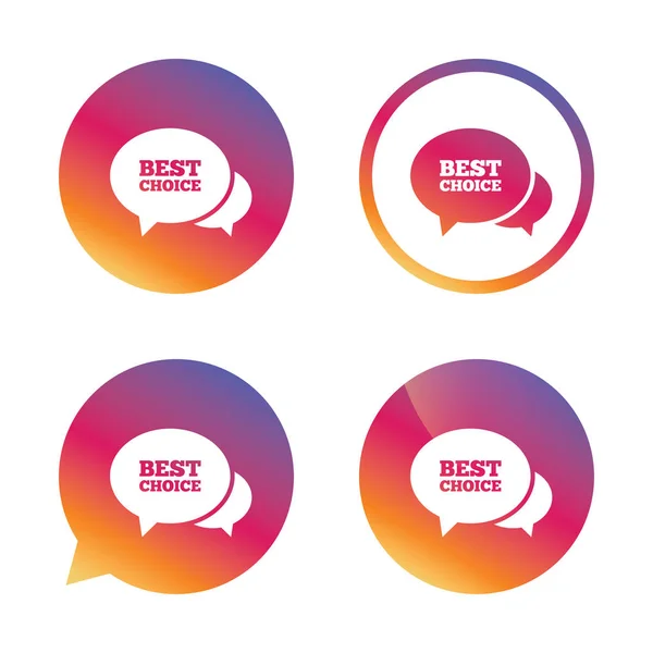 Speech bubble best choice icon. — Stock Vector