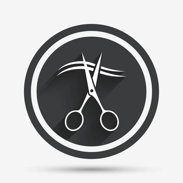 Ciseaux coupe signe de cheveux — Image vectorielle