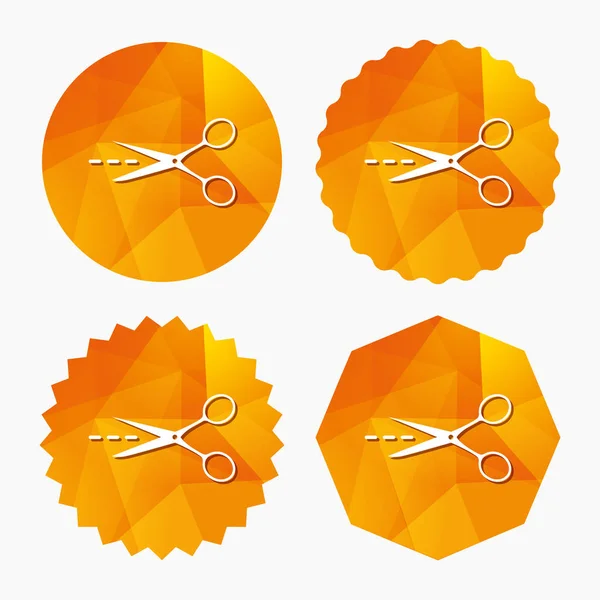 Scissors with cut line icons — Stock Vector