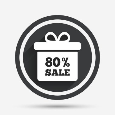 yüzde 80'i Satılık hediye kutusu etiketi