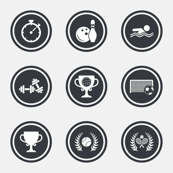 Juegos de deporte iconos conjunto — Archivo Imágenes Vectoriales