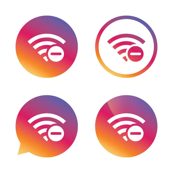 Wifi minus sign. Wi-fi symbol. — Stock Vector