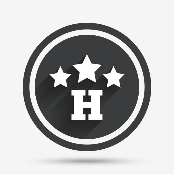 Icono de signo de hotel de tres estrellas . — Vector de stock