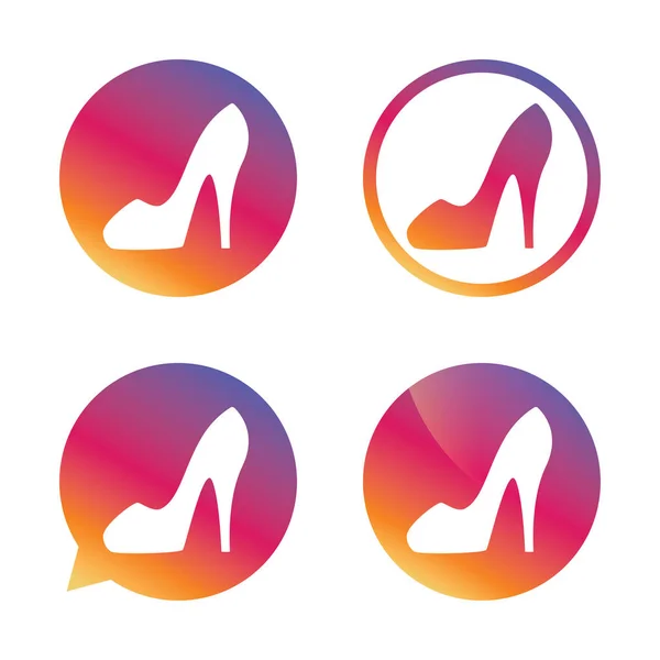 Ícone de sinal de sapato feminino . — Vetor de Stock