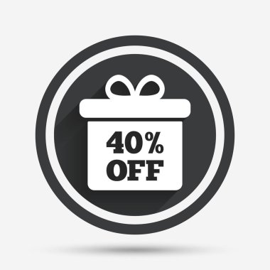yüzde 40 satış hediye kutusu etiketi 