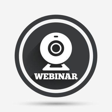 Webinar web kamera işareti simgesi.