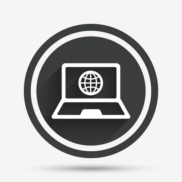 Ikona stylu płaski laptopa — Wektor stockowy