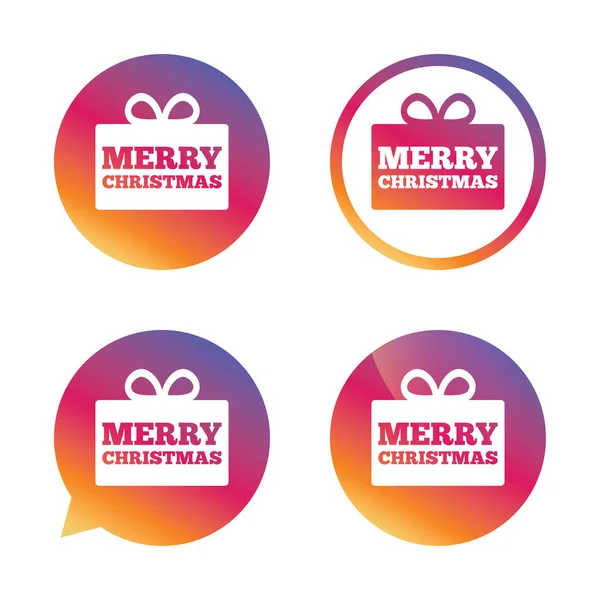 Merry christmas gift sign icon — Stock Vector
