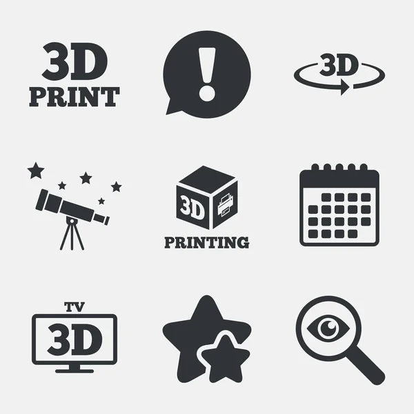 3D-technologie iconen. — Stockvector