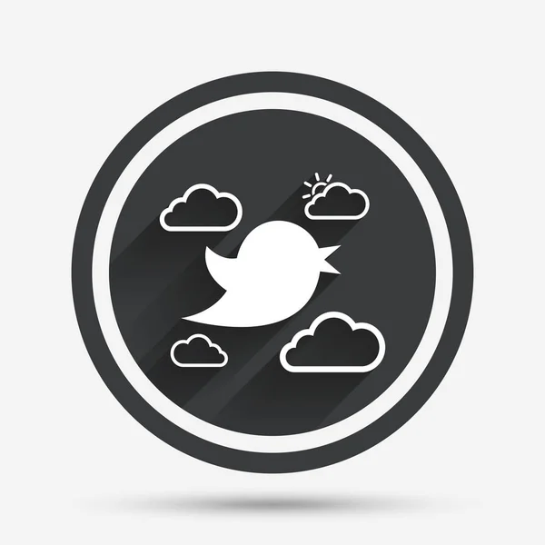 Icona dell'uccello. Segno dei social media — Vettoriale Stock