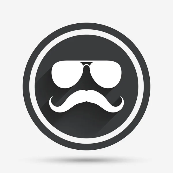 Mustasch och solglasögon tecken — Stock vektor