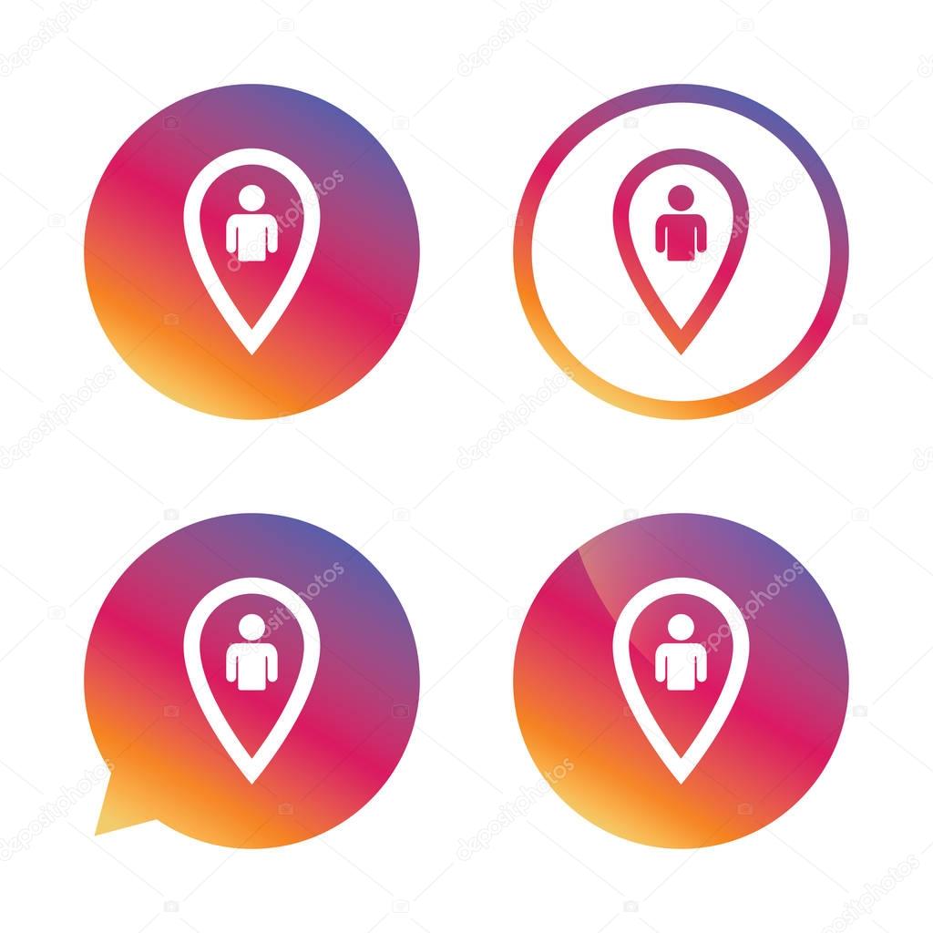 Map pointer icons set