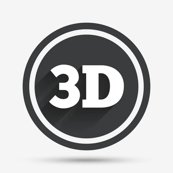 3D işareti simgesi. — Stok Vektör