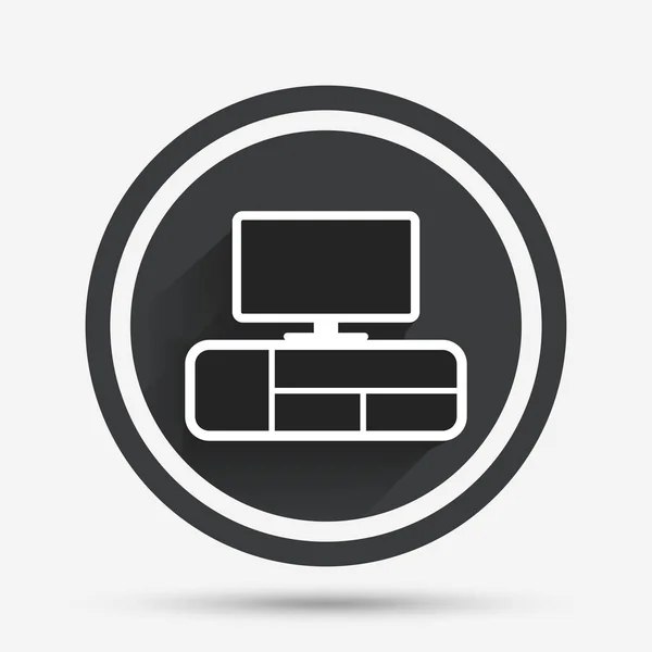 TV mesa signo icono . — Vector de stock