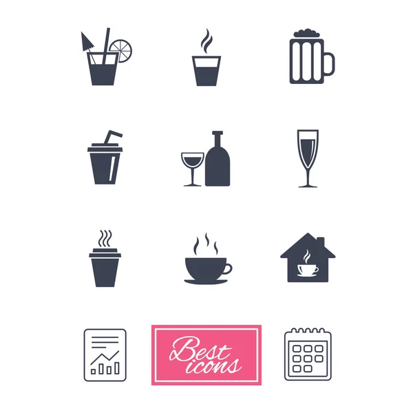 Thee, koffie en bier pictogrammen — Stockvector