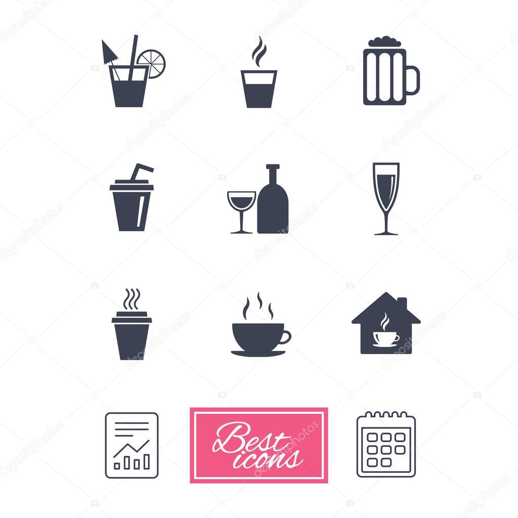 Tea, coffee and beer icons