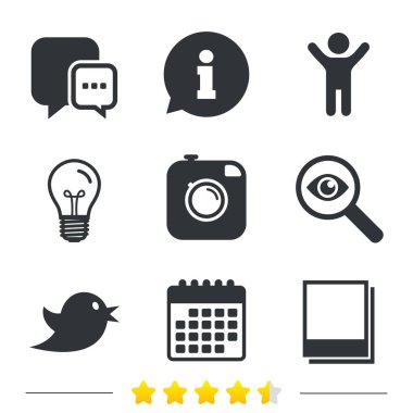 hipster fotoğraf kamera simgesi. 