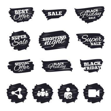 Mürekkep fırça Satılık çizgili ve afiş