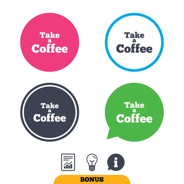 Ta et kaffeskilt-ikon – stockvektor