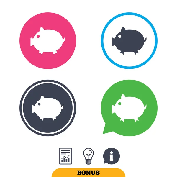 Piggy signo icono — Vector de stock