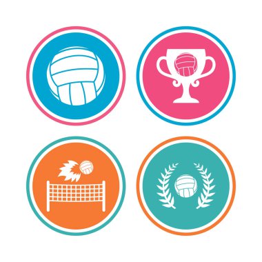 Voleybol ve net simgeler.
