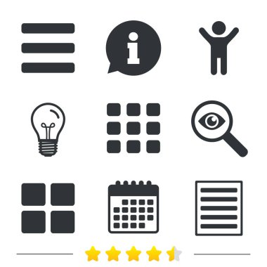 liste menü simgeleri. 