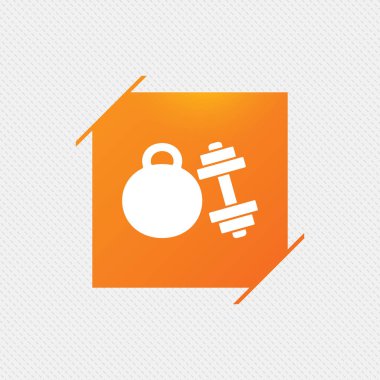 Dumbbell kettlebell işareti simgesi.