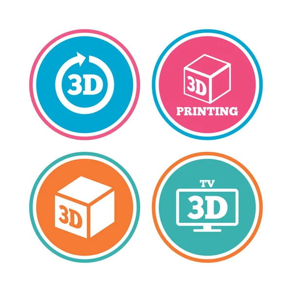 Icone della tecnologia 3D — Vettoriale Stock
