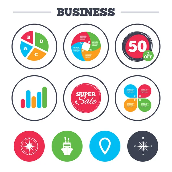 Business pie chart. — Stock Vector