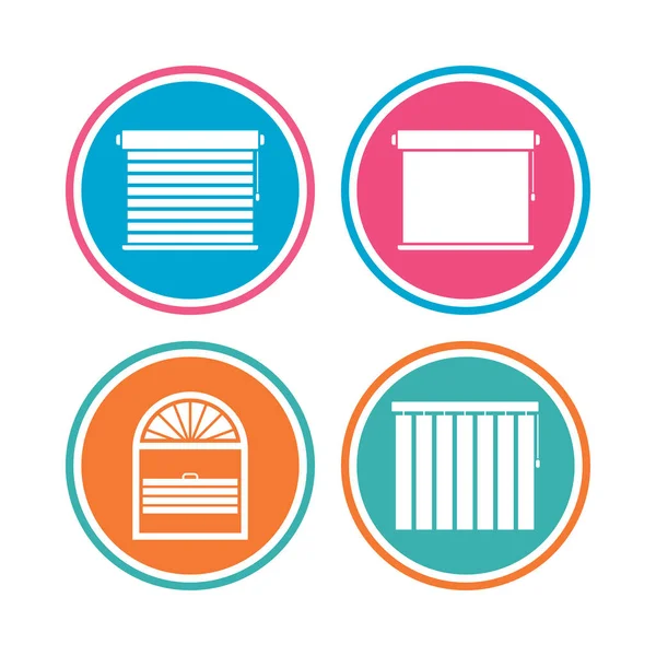 Louvers icons. Plisse, vertical and rolls. — Stock Vector