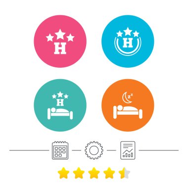 üç yıldız otel simgeler