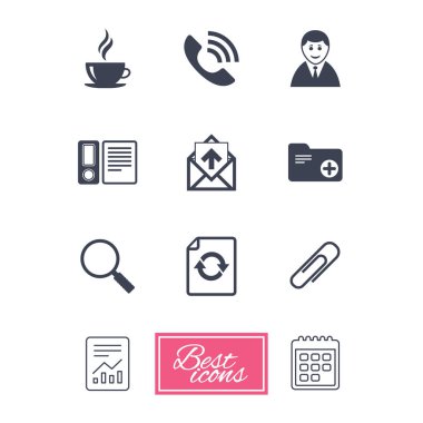 Office, belgeler ve iş simgeleri