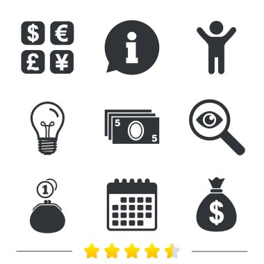 Currency exchange icons clipart