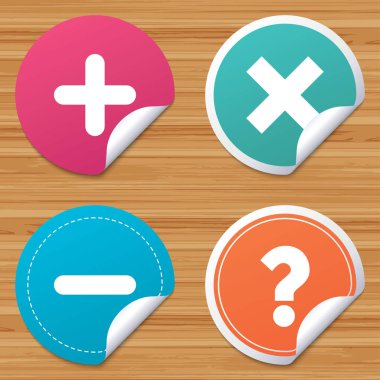 artı ve eksi simgeleri