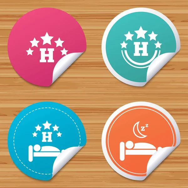 Five stars hotel icons — Stock Vector