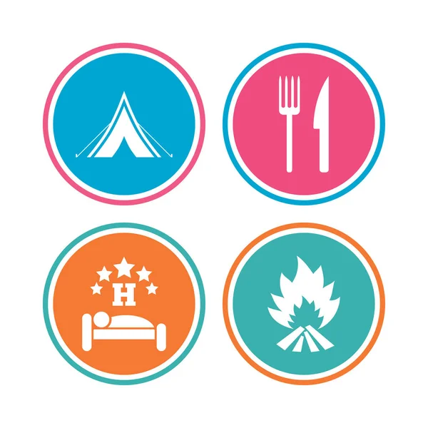 Camping icons set — Stock Vector