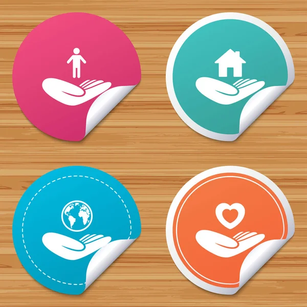 Helping hand icons — Stock Vector
