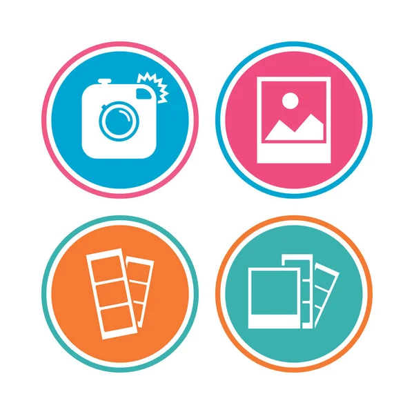 Photo icons set — Stock Vector