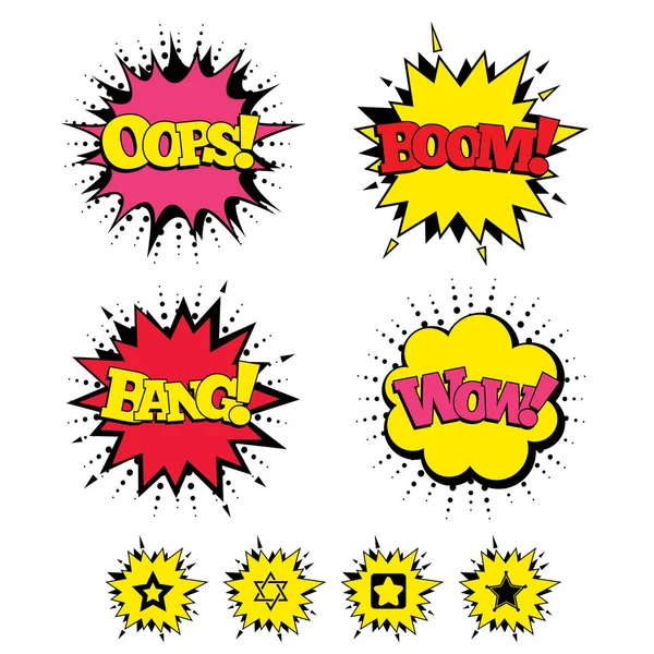 Iconos de Comic Boom . — Vector de stock