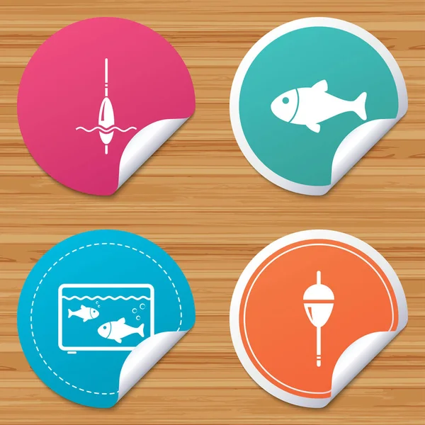 Rybářská sada ikon — Stockový vektor